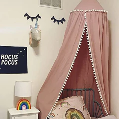 Mosquitera Colgante Para Cuna De Bebé, Diseño De Pompón, Col - tienda online