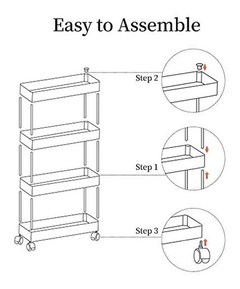 Estantería Móvil De Plástico Color Gris De 4 Niveles. - tienda online