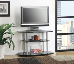 Mueble Para Tv De Madera Color Negro Y Metal Plateado. en internet