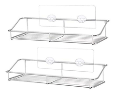 Estantería De Esquina De Baño De Metal Plateado, 2 Niveles