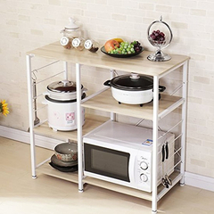 Estantería De Metal Y Madera Color Blanco De 35.4 In. - tienda online