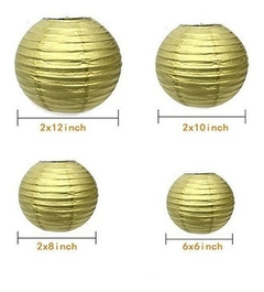 Sonnis Gold Round Paper Lanterns 12inch 10inch 8inch Size Fo - comprar online