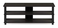 Mueble Para Tv Con Estantes De Madera Color Negro 3 Niveles. en internet