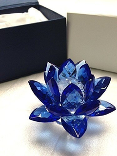 Amlong Crystal Flor De Loto De Cristal Azul Zafiro - tienda online