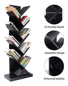 Estantería De Madera Color Negro Para Libros,diseño De Árbol en internet