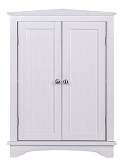 Armario Esquinero De Madera Color Blanco/2 Niveles. - comprar online