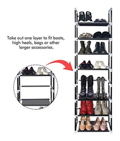 Organizador De Zapatos Apilable De Metal Negro 8 Niveles. - Danielle's Store