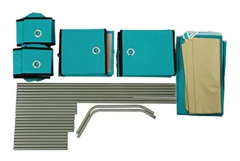 Cómoda De Metal Con 11 Canastos De Tela Color Turquesa. - tienda online