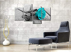 Decoración De Pared De Rosas Para Mujer, 4 Paneles De Flores