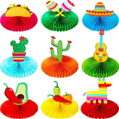 Centro De Mesa De 9 Piezas Con Diseño De Panal De Abeja