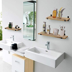 Imagen de Estantería Flotante De Madera Color Marrón 3 Unidades
