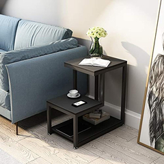 Mesa Auxiliar De Madera, 3 Niveles, Color Negro - tienda online