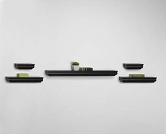 Estantería Flotante De Madera Color Negro/5 Unidades. - comprar online