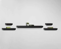 Estantería Flotante De Madera Color Negro/5 Unidades. - comprar online
