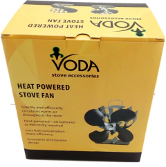Ventilador De Estufa Voda, 4 Aspas, Alimentado Por Calor