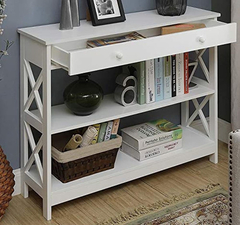 Mueble Para Tv Con Estantes De Madera Color Blanco/3 Niveles - Danielle's Store