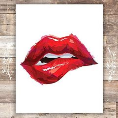 Lámina Labios Rojos - Sin Marco - Decoración De Pared