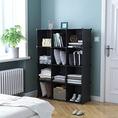 Estantería Modular De Plástico Y Metal Color Negro/12 Cubos. - Danielle's Store