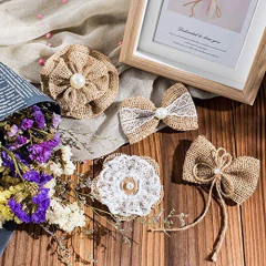 Flores De Encaje De Arpillera Para Manualidades Y Decoración - tienda online
