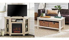 Mueble Para Tv Y Mesa De Centro Con Estantes,madera Blanca