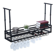 Estantería De Techo Para Botellas De Vino,metal Color Negro. en internet
