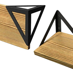 Estantería Flotantes De Madera Y Metal Color Marrón. en internet