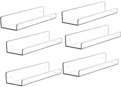 Estantería Flotante De Acrílico Transparente/6 Unidades
