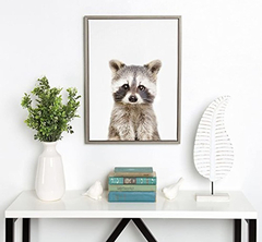 Kate And Laurel Sylvie Raccoon - Lienzo Enmarcado Para Pared - tienda online