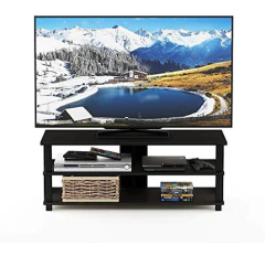 Mueble Para Tv Con Estantes De Madera Color Negro 3 Niveles. - Danielle's Store