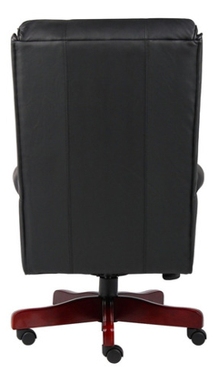 Silla Tradicional Con Respaldo Alto Y Base De Caoba En Negro - comprar online