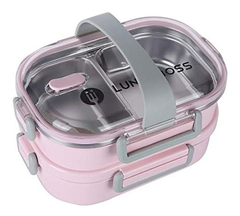 Caja De Bento De Acero Inoxidable De 2 Niveles 44oz