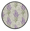 Felpudo Vintage De Lavanda Con Flores Moradas Retro Redondo