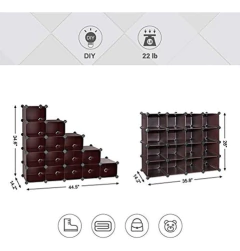 Organizador De Zapatos Modular De Plástico Marrón/15 Cubos. - Danielle's Store