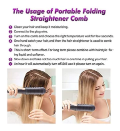 Cepillo Alisador De Pelo Portátil Plegable - tienda online