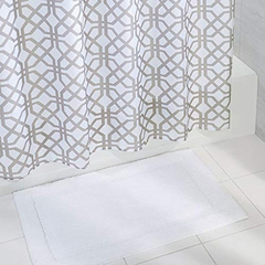 Cortina De Ducha Impermeable, Blanco Y Piedra, Estándar