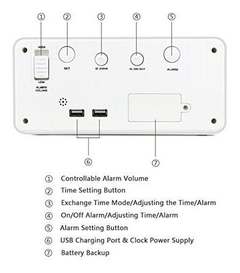 Imagen de Despertador Digital Led Grande De 9 '' Con Puerto Usb