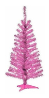 Árbol Nacional De 4 Pies De Color Rosa Con Oropel Con