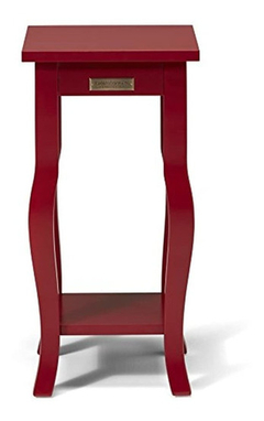 Mesa Auxiliar De Madera Color Rojo De 24 X 12 X 12 In. - tienda online