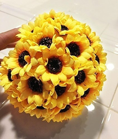 100 Cabezas De Girasol Artificiales De Seda