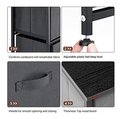 Imagen de Cómoda De Acero Y Mdf Color Negro Con 5 Cajones.