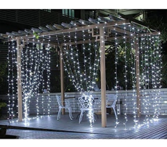 Cortina Con 300 Luces Led Funciona Con Pilas Con Control Y T - Danielle's Store