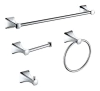 Juego De 4 Piezas De Accesorios De Baño Cromados