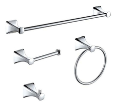 Juego De 4 Piezas De Accesorios De Baño Cromados