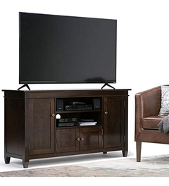 Mueble Para Tv Con Estantes De Madera Color Marrón Oscuro. - comprar online