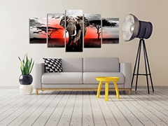 Cuadro De Pared Moderno De Elefante Africano En Lienzo - comprar online