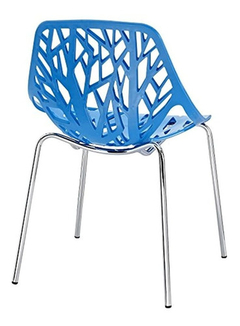 Juego De 2 Silla De Comedor Lateral, Color Azul En Plástico - Danielle's Store