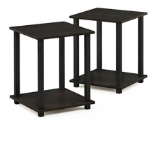 Mesa Auxiliar De Madera Marrón De 2 Niveles/2 Unidades