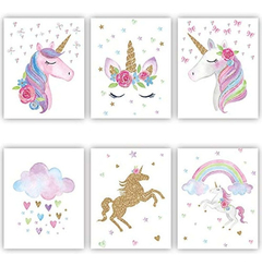 Lienzo Decorativo Para Pared, Diseño De Unicornio Arcoíris