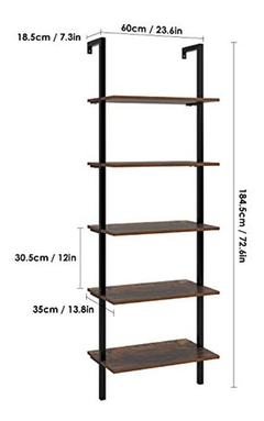 Estantería Flotante De Metal Y Madera Color Negro. - comprar online