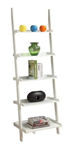 Estantería Para Libros De Madera Color Blanco De 5 Niveles. - comprar online